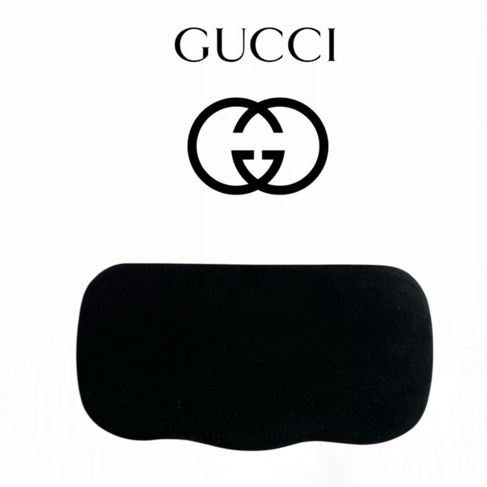 Gucci Large Hard Clamshell Case ONLY Eyeglasses Sunglasses Black Velvet